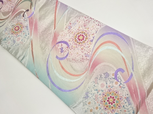 JAPANESE FUKURO OBI / WOVEN FLOWER CREST